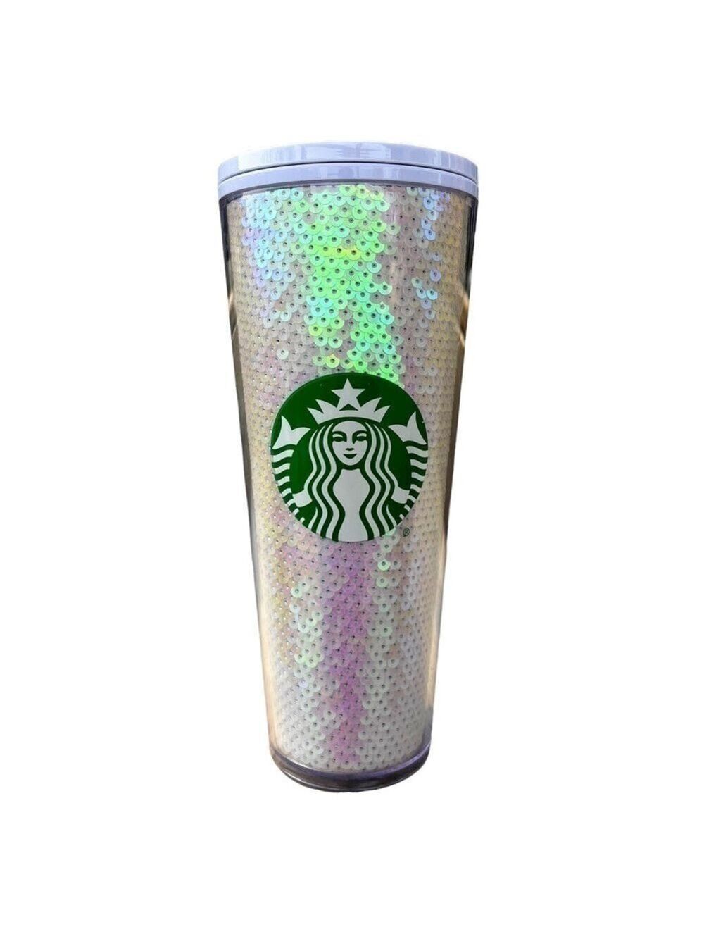 Starbucks White Sequin 24oz Cold Cup Tumbler